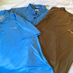 3 men’s Columbia shirt sleeve shirts size large